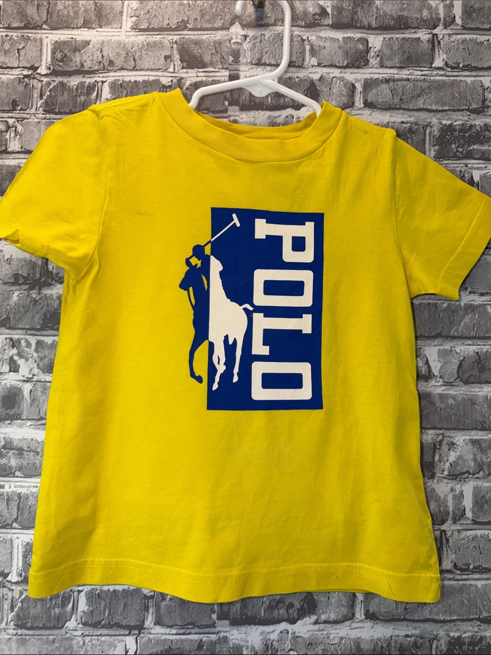 Polo by Ralph Lauren Yellow Tee with Blue & White Polo Graphic